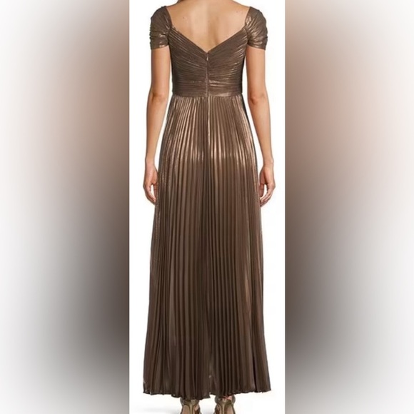 Antonio Melani Zaira Chiffon Evening Dress Metallic Empire Waist Pleats NWT 6 - Picture 4 of 13
